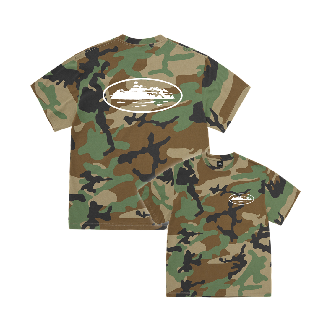 코르테이즈 OG 아일랜드 티셔츠 우드랜드 카모(Corteiz OG Island T-Shirt Woodland Camo)
