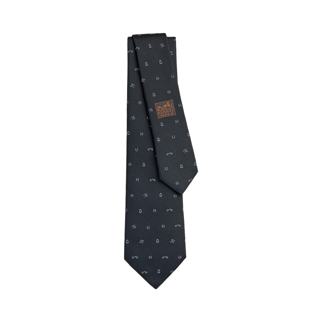 H339362T09 Hermes Tutti Frutti Equestre Tie Noir Gris