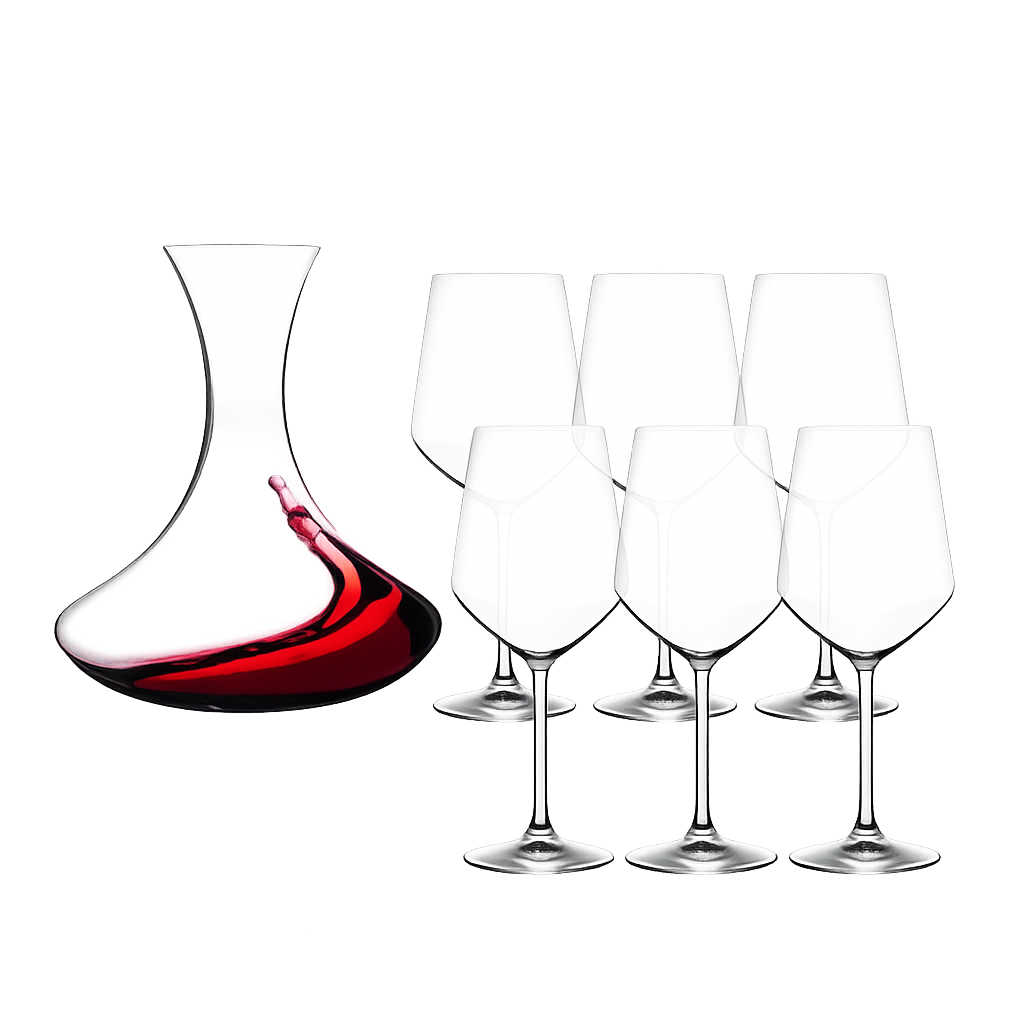 RCR001 RCR Universum Decanter Set 7‑Piece (1 Decanter + 6 Wine Glasses)