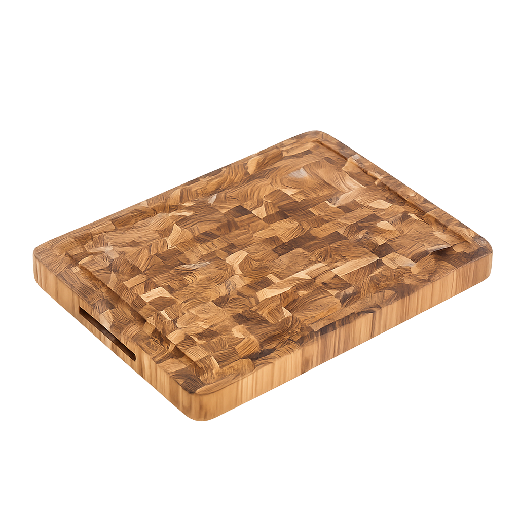 티크하우스 엔드 그레인 도마 (42x30cm)(Teak House End‑Grain Cutting Board (42×30 cm))