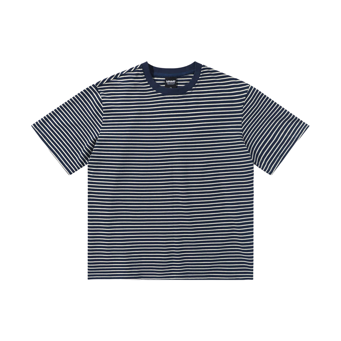 미니멀프로젝트 핀 스트라이프 오버핏 반팔티셔츠 MST163 네이비(MINIMALPROJECT Pin Stripe Overfit Short Sleeve T-Shirt MST163 Navy)