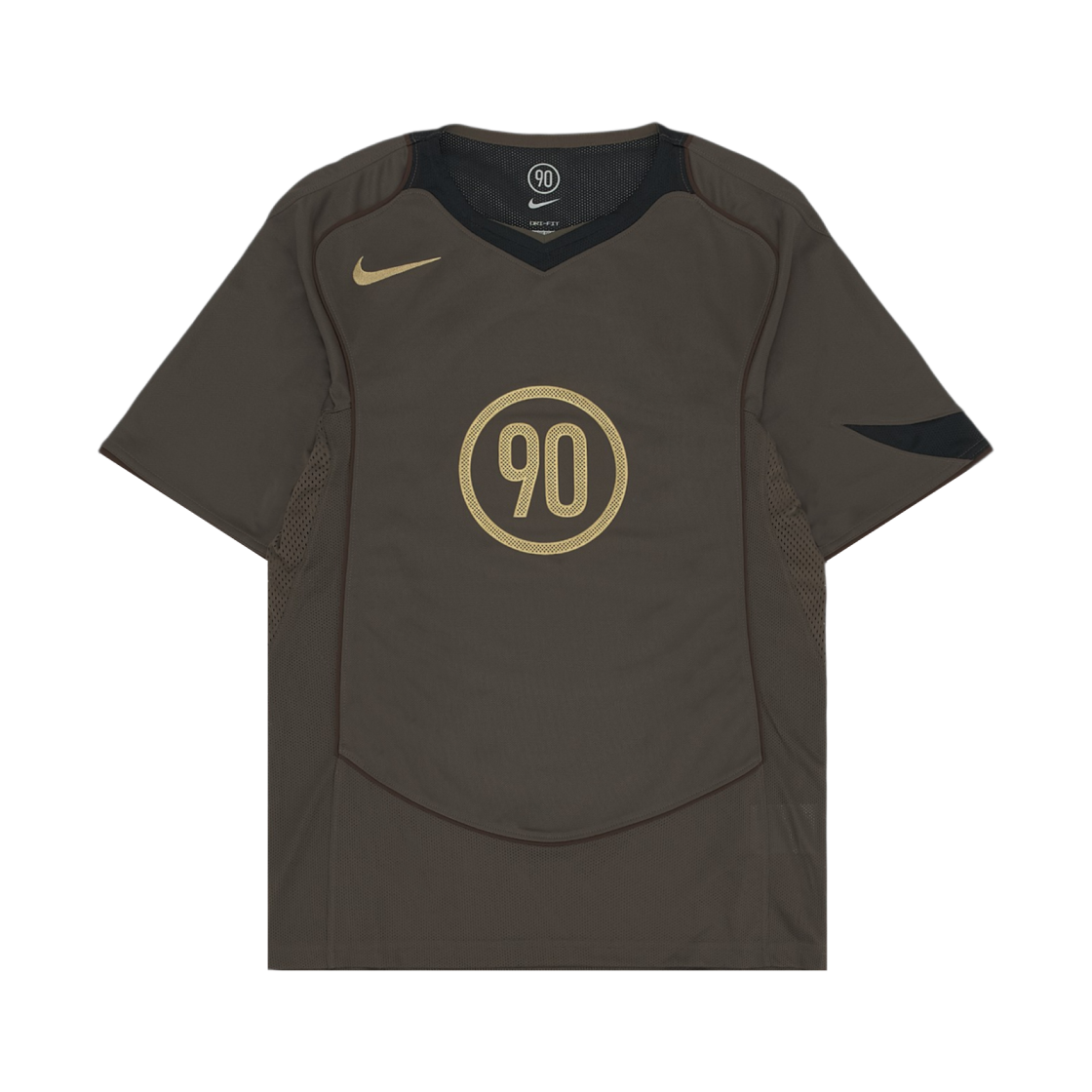 나이키 토탈 90 드라이핏 숏슬리브 풋볼 탑 아이언스톤 블랙 - 아시아(Nike Total 90 Dri-Fit Short Sleeve Football Top Ironstone Black - Asia)
