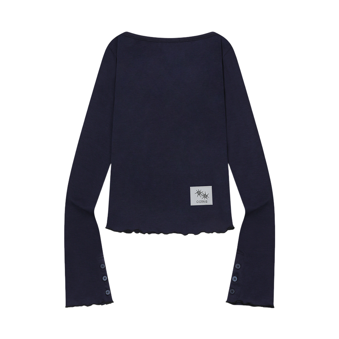 코이리스 다로 유넥 슬림핏 버튼 긴팔 티 네이비(Coiris Daro U-Neck Slim Fit Button Long Sleeve T Navy) - 2
