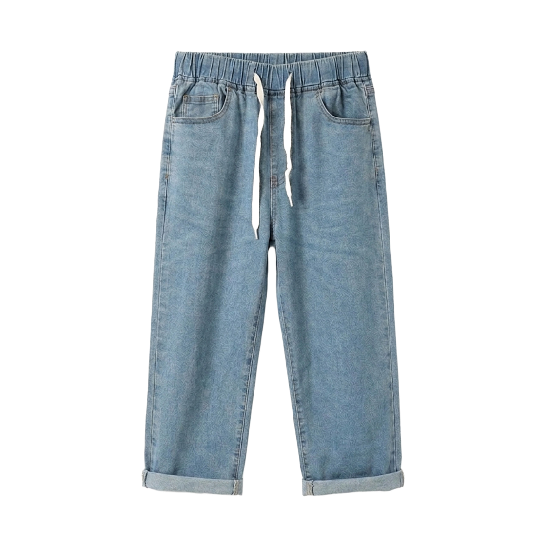 지크립 스트링 밴딩 7부 데님 반바지 블루(GCLIP String Banding Three-Quarter Denim Shorts Light Blue) - 2