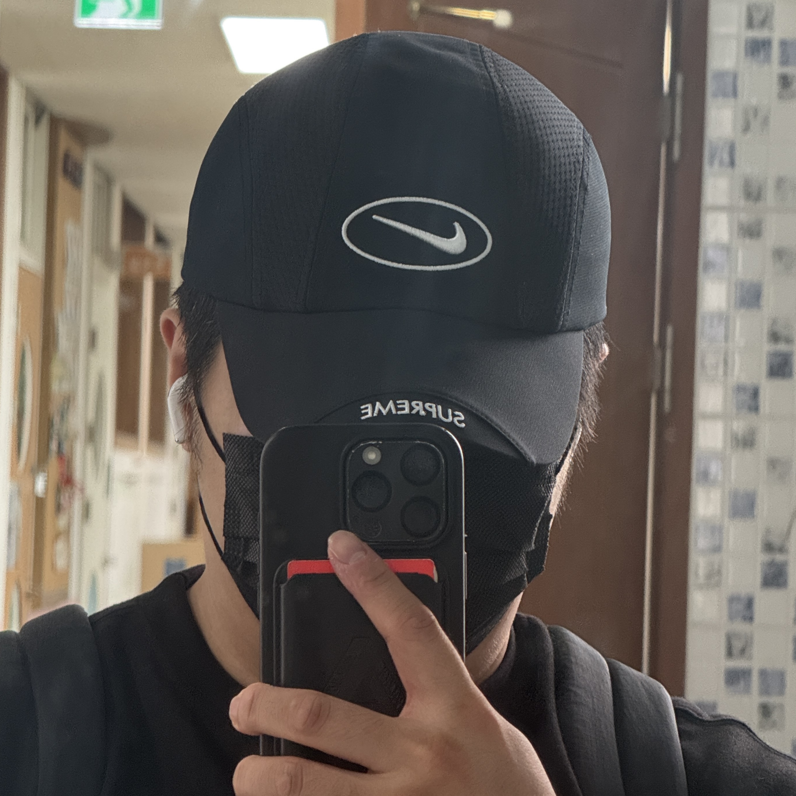 Supreme x Nike Running Hat Black - 25SS 착용 스타일