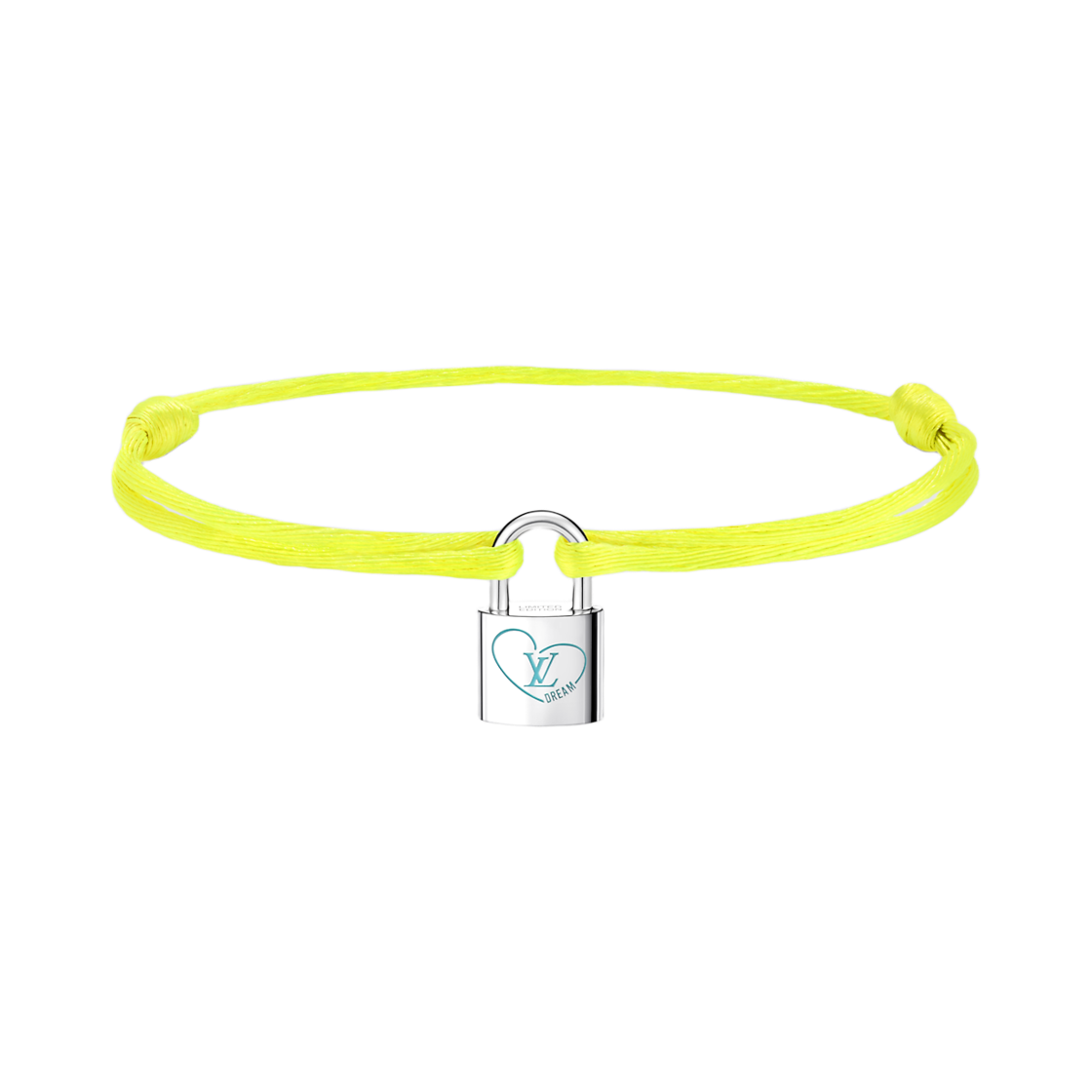 QA5315 Louis Vuitton x UNICEF x Felix Lee Silver Lockit Bracelet Polyester Cord Sterling Silver Blue Laquered Yellow