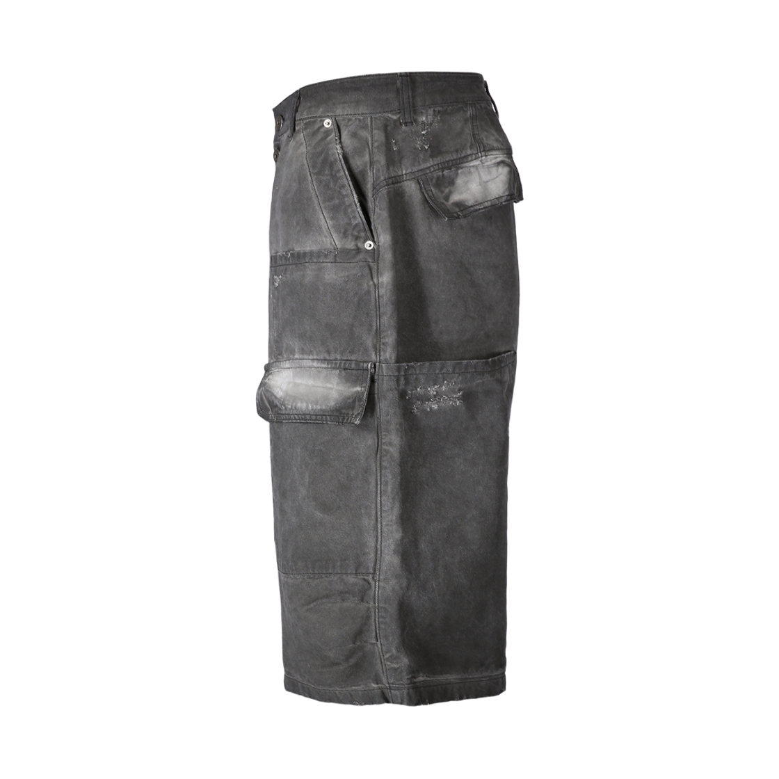톤얼타이드 버튼 플라이 카고 버뮤다 팬츠 더티 그레이(tornortied Button Fly Cargo Bermuda Pants Dirty Gray) - 2