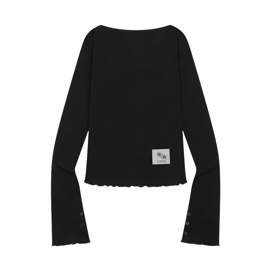 코이리스 다로 유넥 슬림핏 버튼 긴팔 티 블랙(Coiris Daro U-Neck Slim Fit Button Long Sleeve T Black) - 2