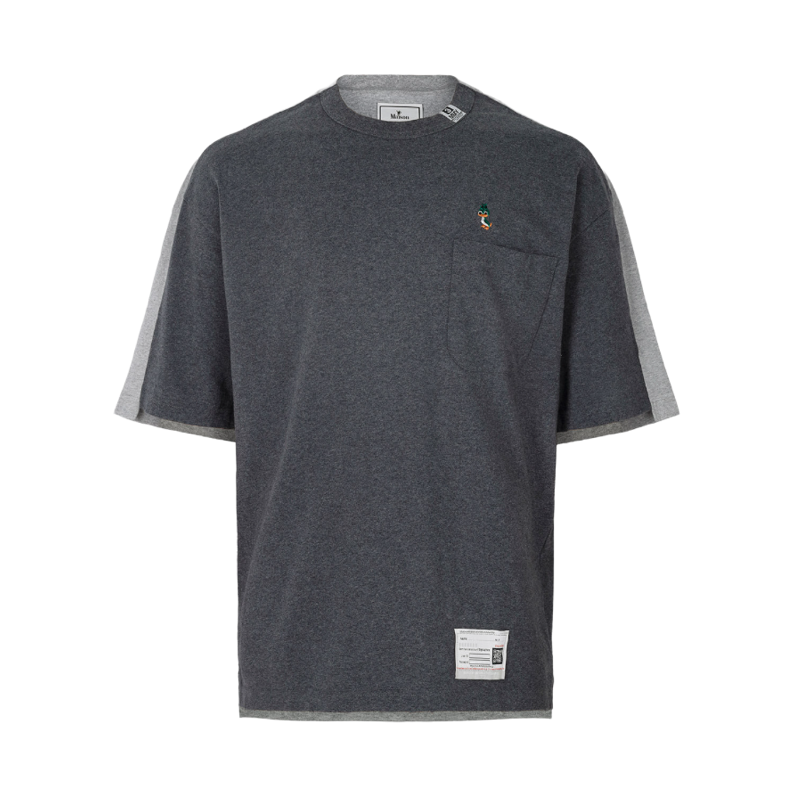 메종 미하라 야스히로 프론트 백 숏슬리브 티셔츠 차콜(Maison Mihara Yasuhiro Front Back Short Sleeve T-Shirt Charcoal)