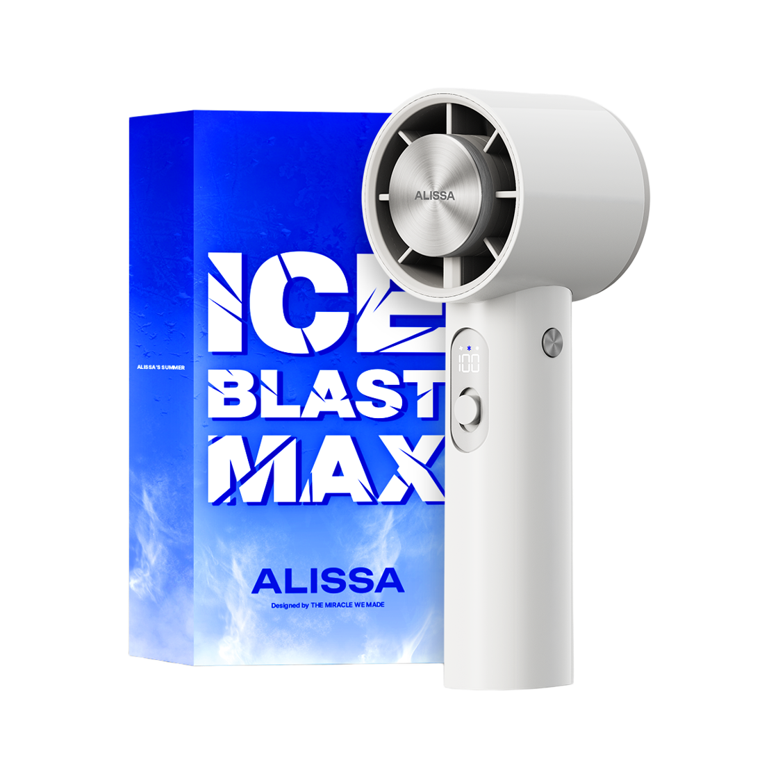알리사 100단 ICE BLAST MAX 휴대용 선풍기 냉각 에어컨 손 선풍기 손풍기 미니 핸디(ALISSA 100-Speed ICE BLAST MAX Portable Fan Rapid Cooling Air Conditioner)