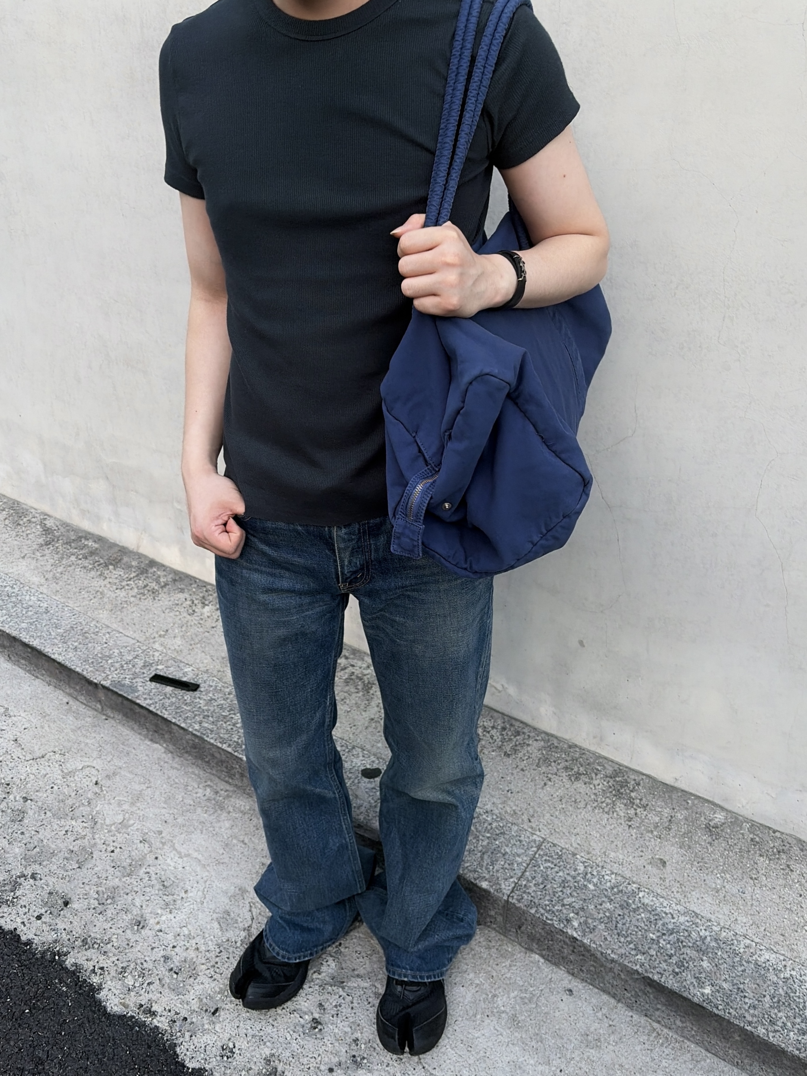 Asics x Kiko Kostadinov Ilargi FF Carbon, Saint Laurent Opyum Bracelet in Leather Black 착용 스타일 - 4