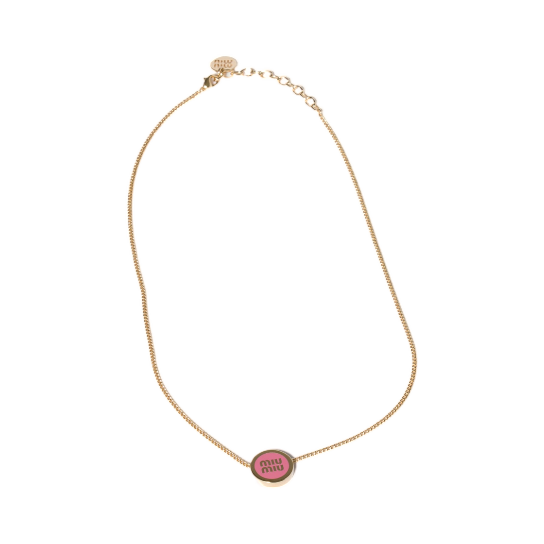 5IC096-2F6T-F0638 Miu Miu Metal Necklace Begonia Pink