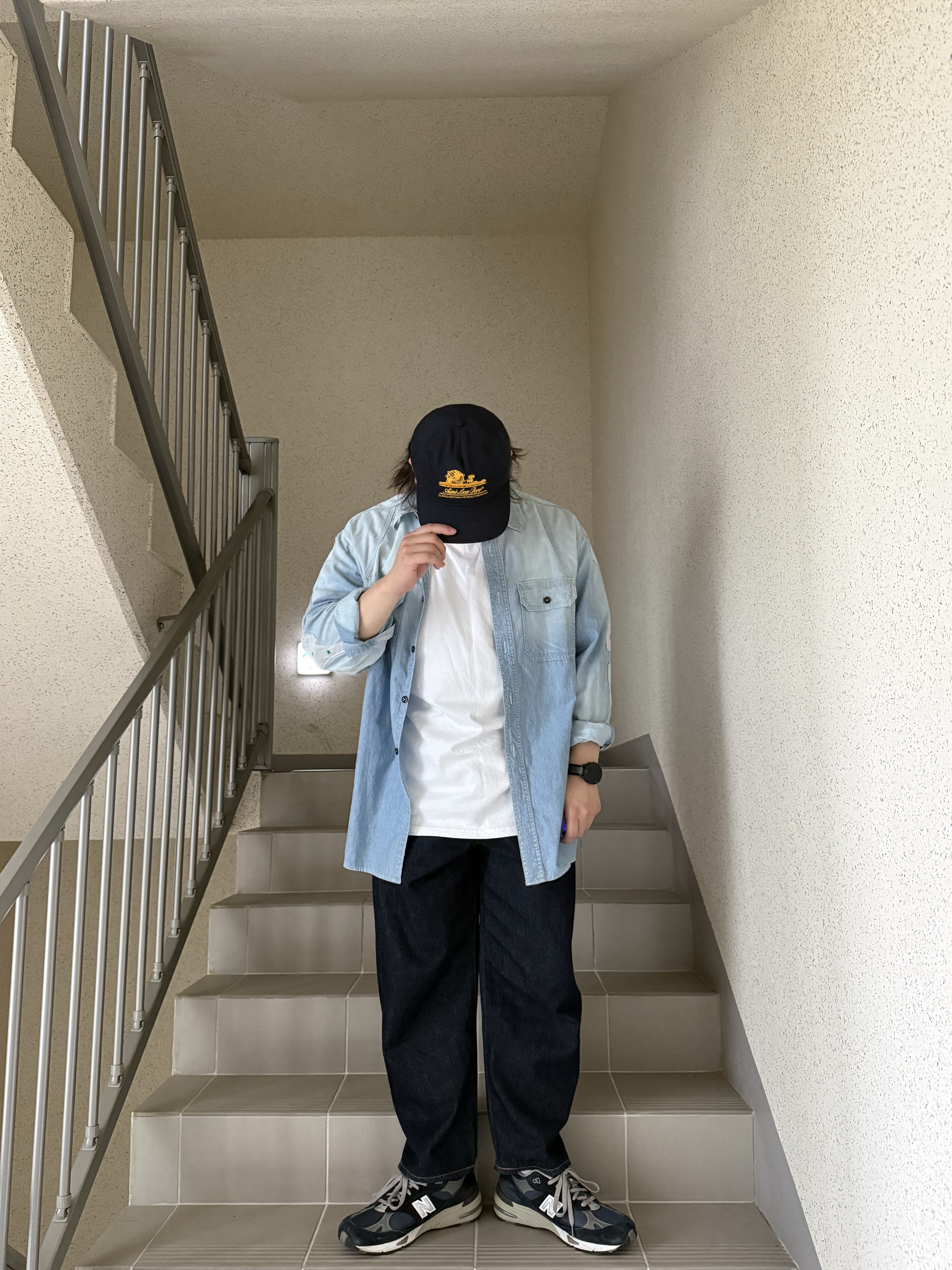New Balance 991 Made in UK Navy 착용 스타일 - 4