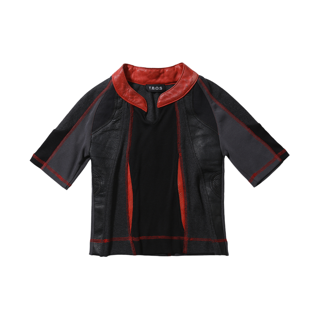 티비오에스 리빌트 레이싱 스킨 크롭 탑 레드(T.B.O.S Rebuilt Racing Skin Crop Top Red)