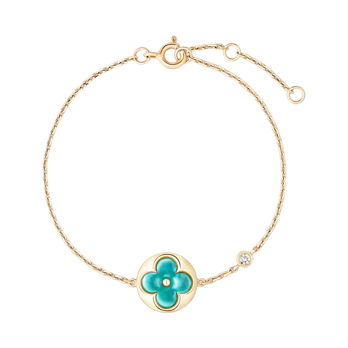 Q05977 (W) Louis Vuitton Color Blossom BB Star Bracelet Yellow Gold Amazonite Diamond