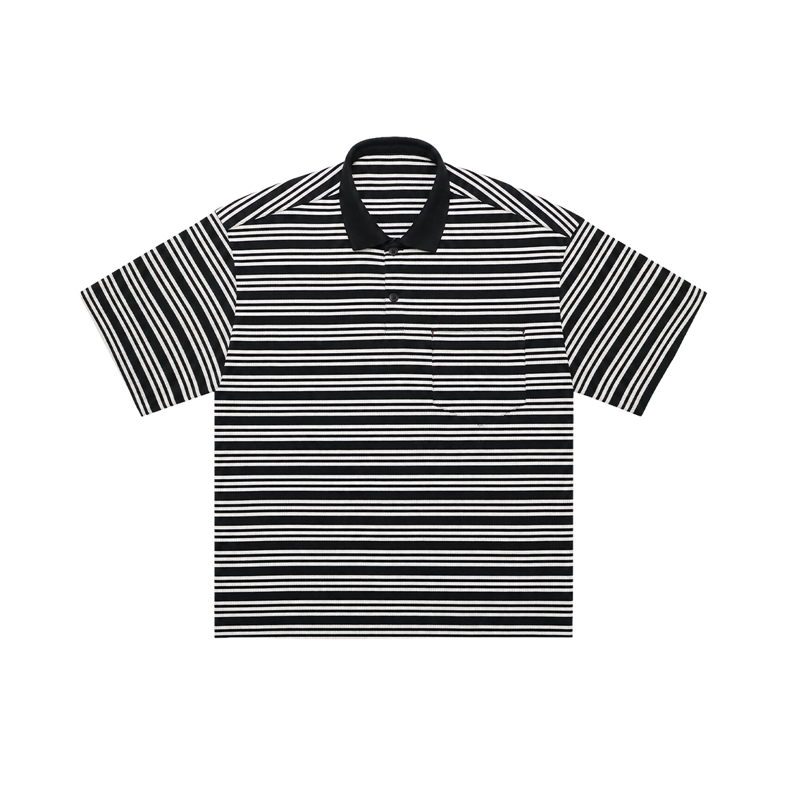 카미엔 스트라이프 크롭 폴로 블랙(Kamien Stripe Crop Polo Black)