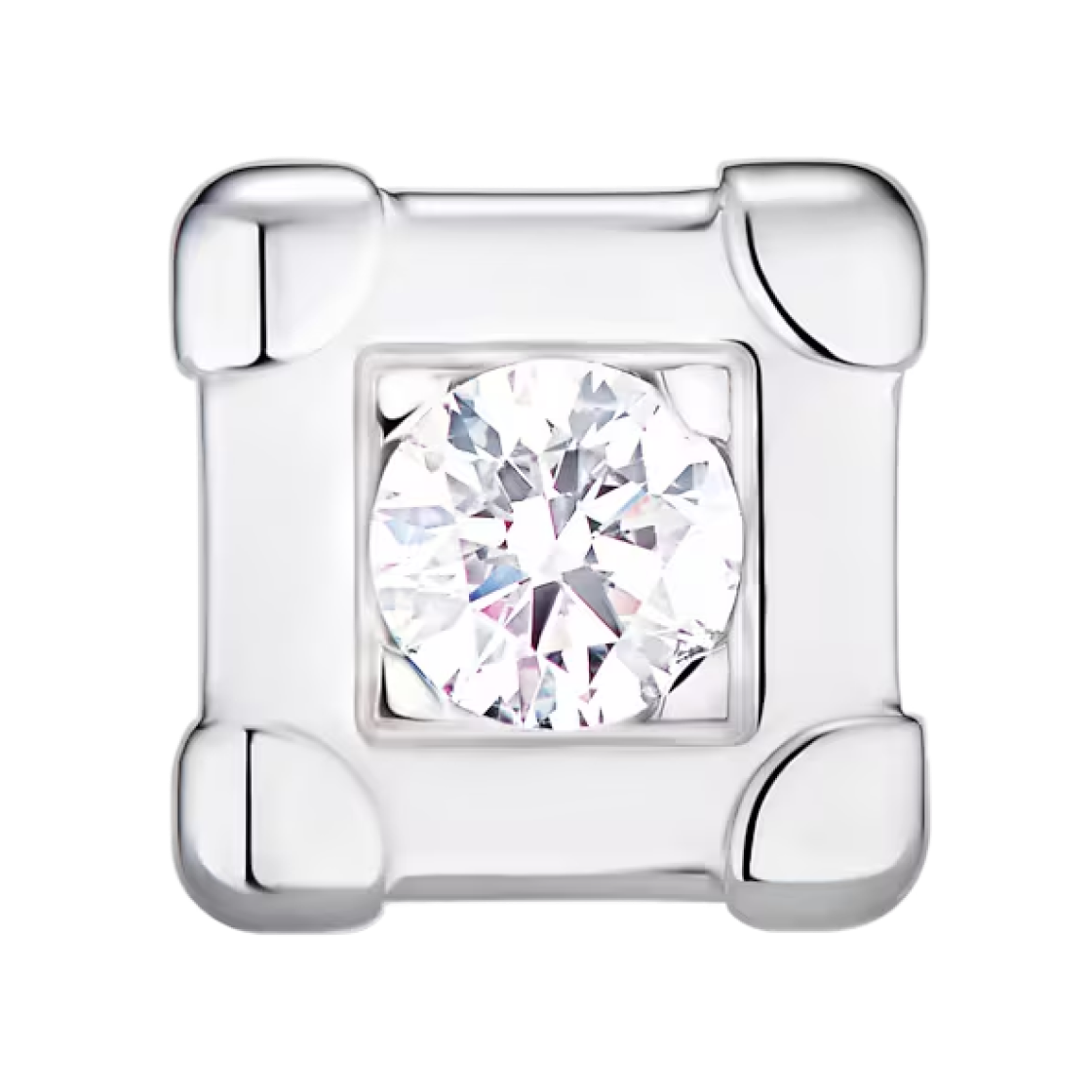 Q06281 Louis Vuitton Les Gastons Vuitton Trunk Ear Stud White Gold Diamond