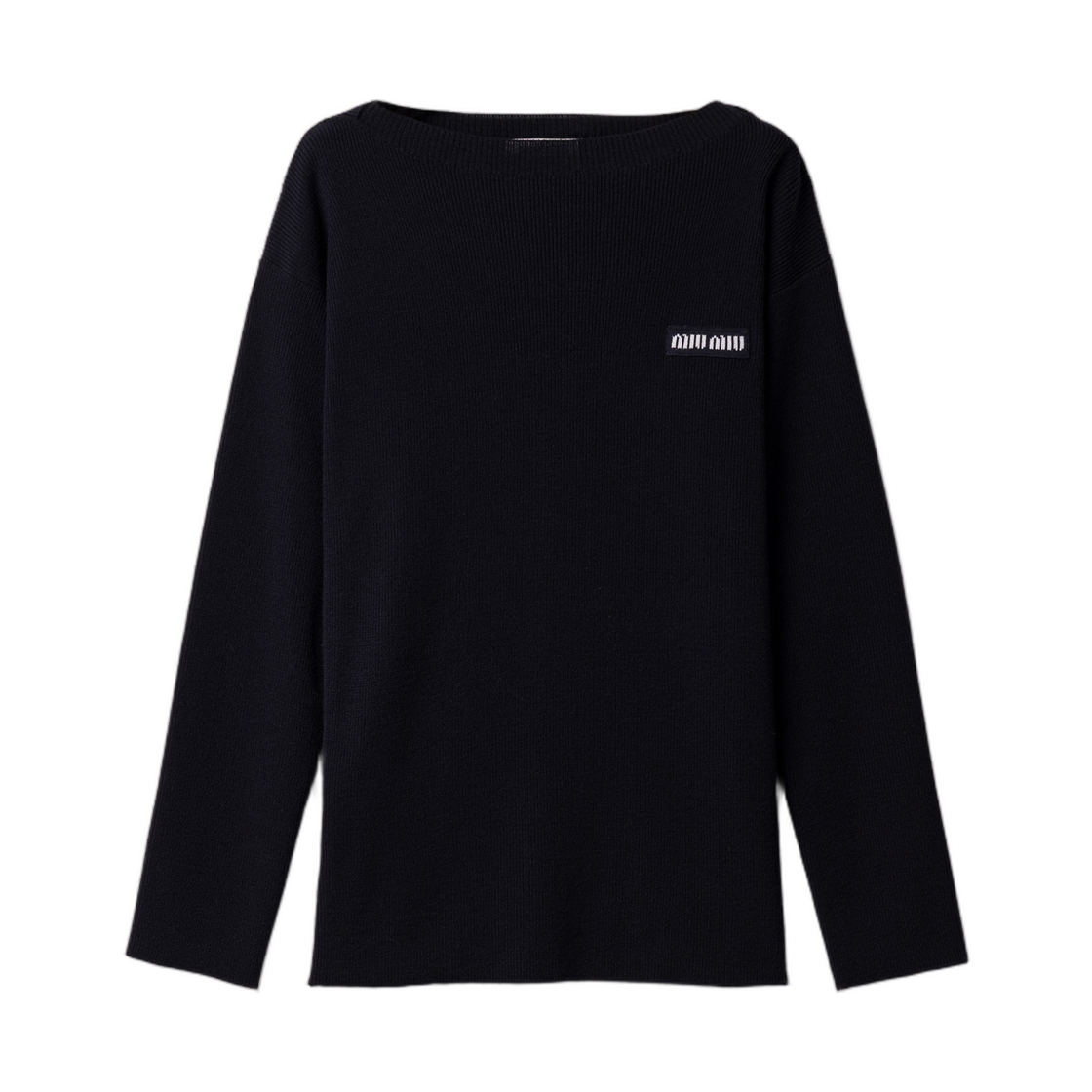 (W) 미우 미우 울 스웨터 네이비((W) Miu Miu Wool Sweater Navy)