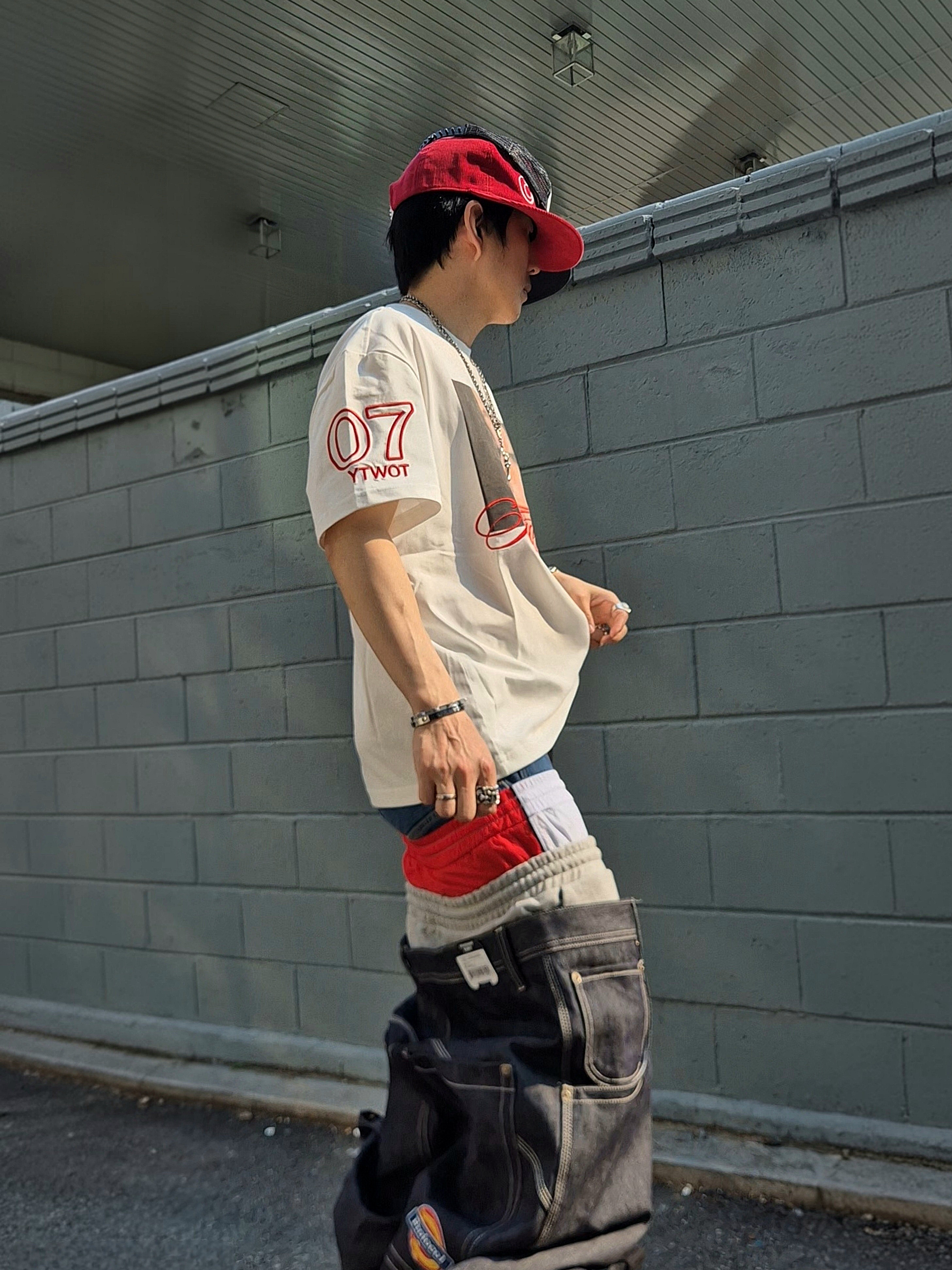 Hommless Corduroy H Logo 5 Panel Hat Red, Protocol Index 3 Layered Denim Pants Indigo Blue 착용 스타일 - 1