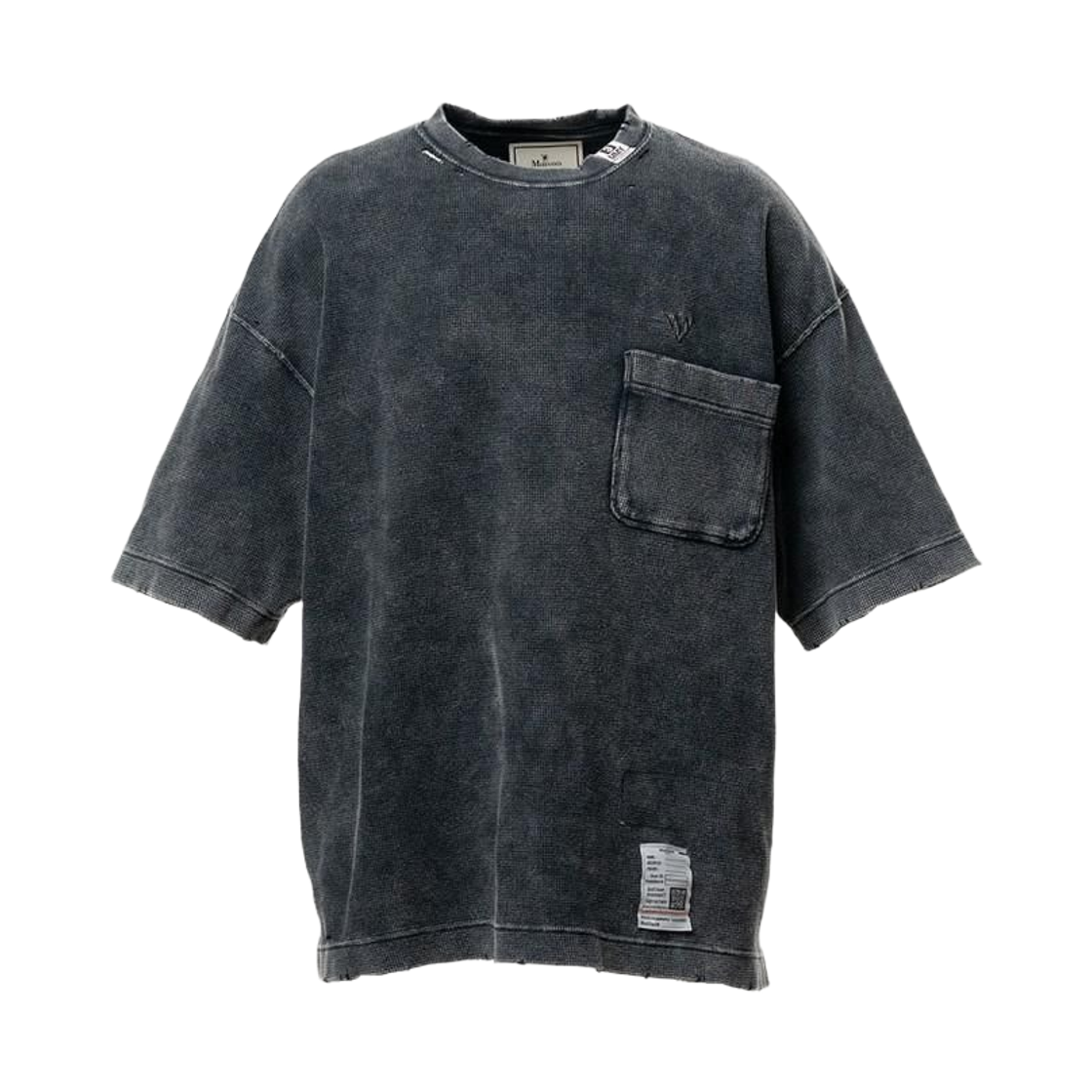 메종 미하라 야스히로 블리치드 써멀 티셔츠 블랙(Maison Mihara Yasuhiro Bleached Thermal T-Shirt Black)