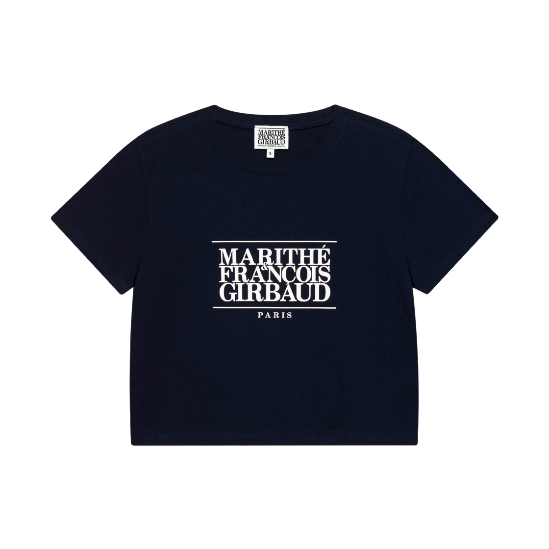 (W) 마리떼 프랑소와 저버 클래식 로고 크롭 티셔츠 네이비((W) Marithe Francois Girbaud Classic Logo Crop T-Shirt Navy)