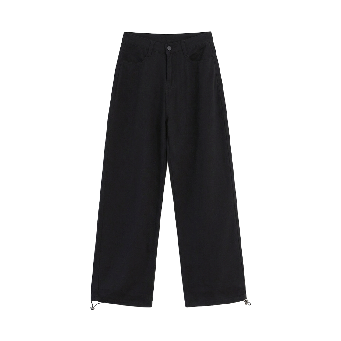 GW3556-블랙 GCLIP Two Way Wide Cotton Pants & String Jogger Cotton Pants Black