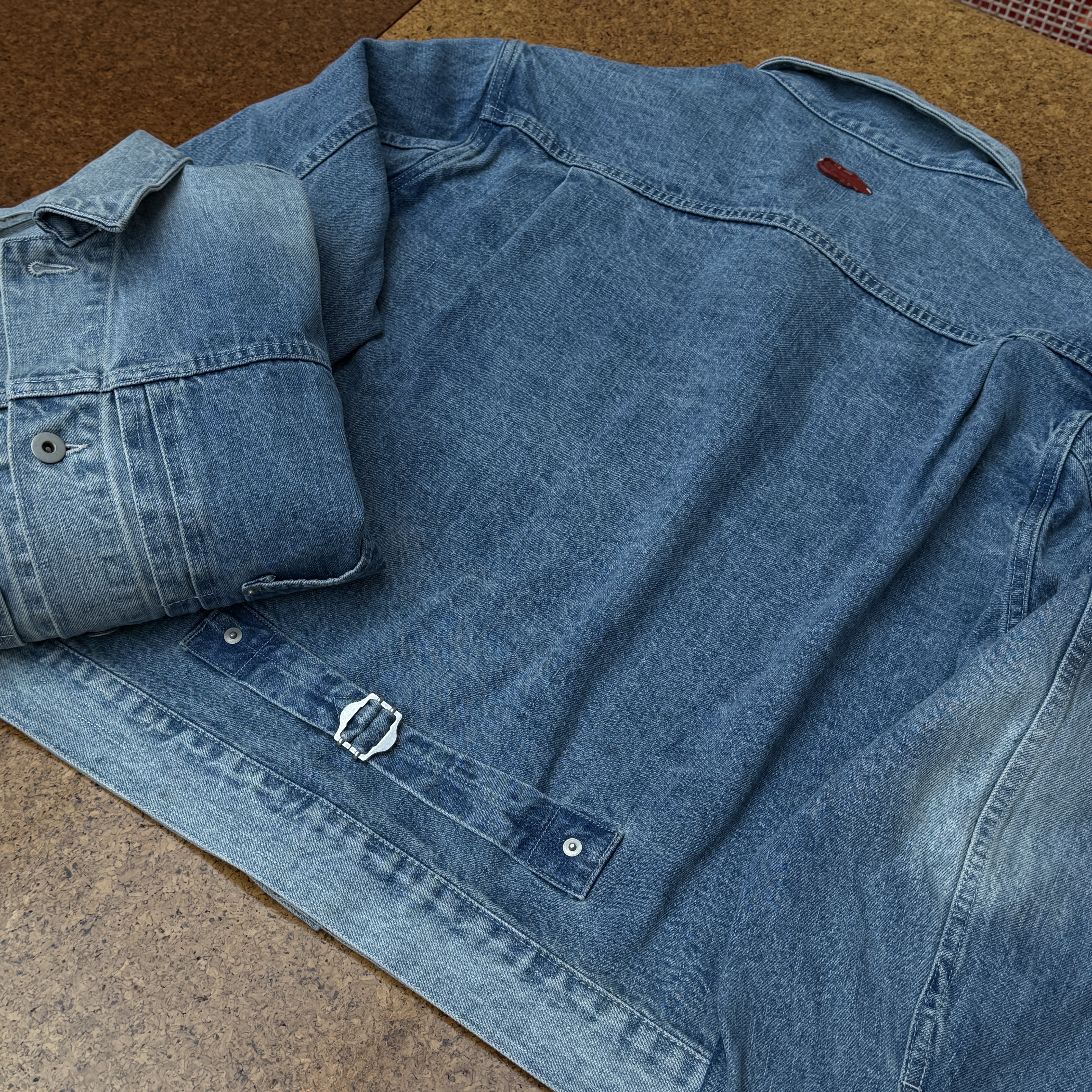 AKRYL Denim Boxy Pants One Wash - 26FW, AKRYL Jersey Tee Grey - 26FW 착용 스타일 - 7