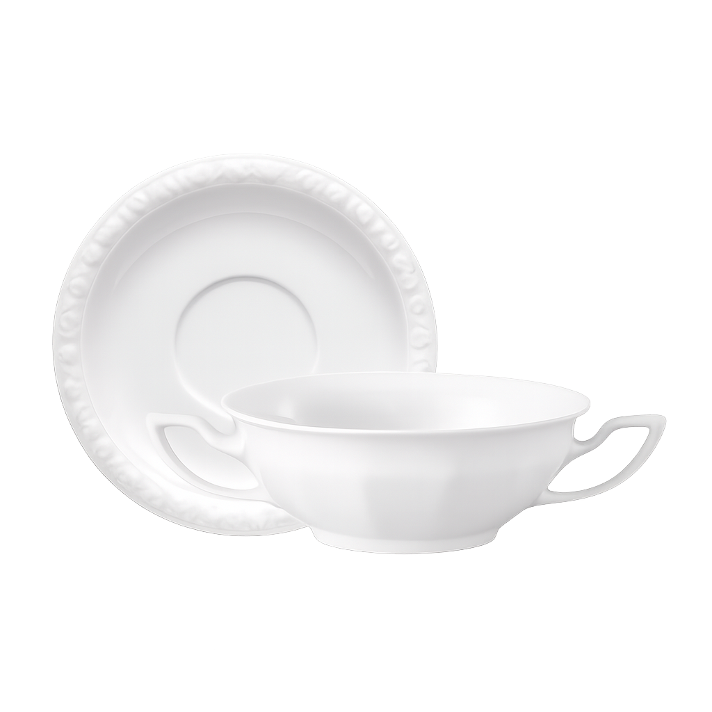 로젠탈 마리아 크림 스프 접시+컵 세트 (화이트)(Rosenthal Maria Cream Soup Plate & Cup Set (White))