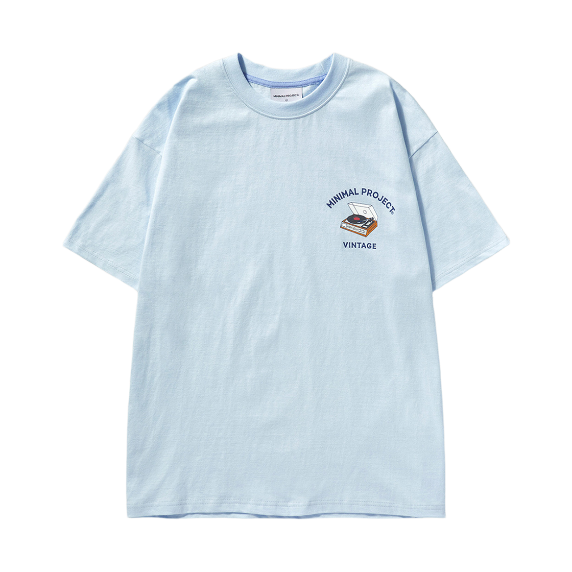 MST148-SKY MINIMALPROJECT Turntable Vintage Overfit Short Sleeve T-Shirt MST148 Sky