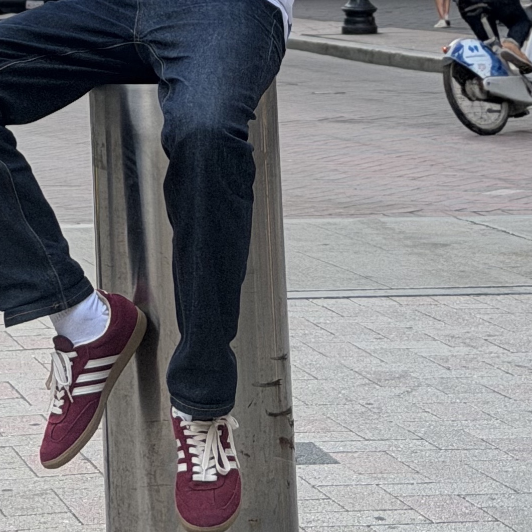 Adidas x Alwayth Samba OG Collegiate Burgundy Aurora Black 착용 스타일