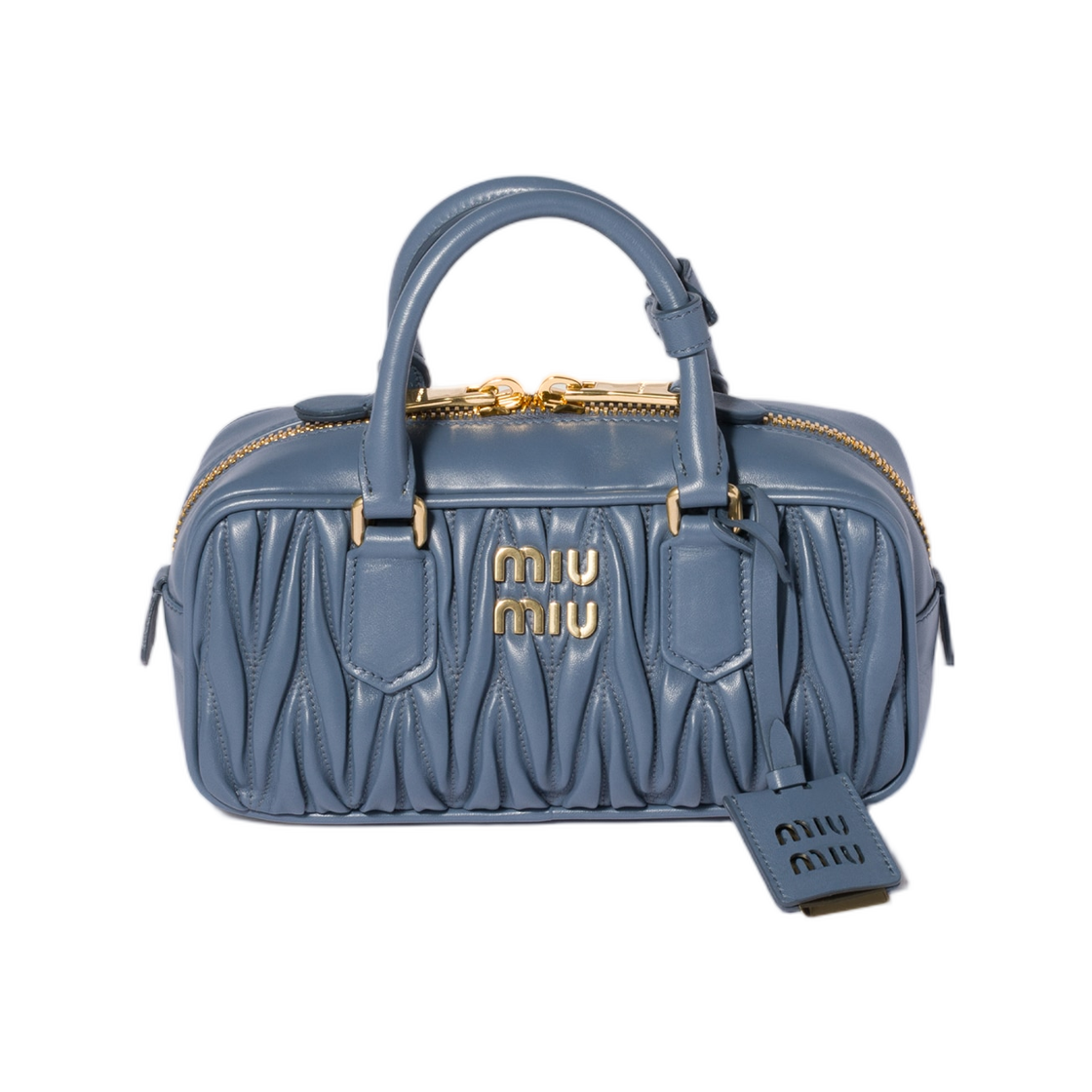 5BB142-AN88-F0D57 Miu Miu Arcadie Matelasse Nappa Leather Bag Aviation Blue