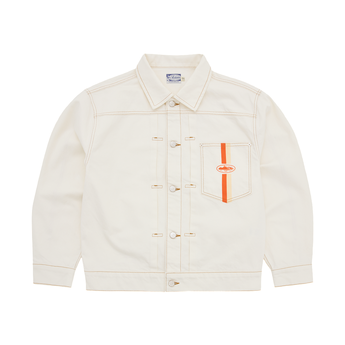 코르테이즈 듀얼 스트라이프 데님 자켓 오프 화이트(Corteiz Dual Stripe Denim Jacket Off White)