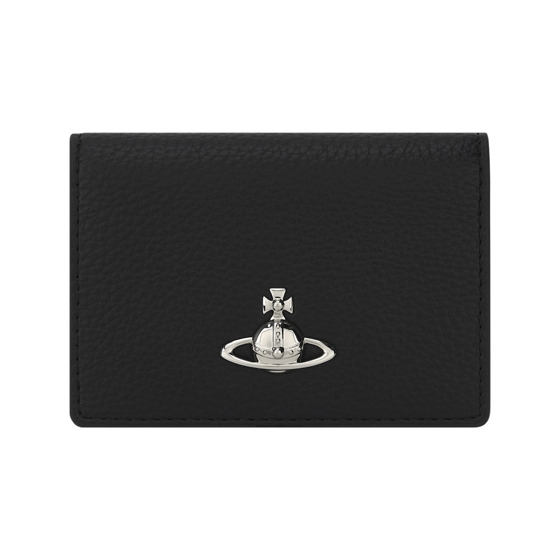 비비안 웨스트우드 오브 그레인 플랩 카드 홀더 블랙(Vivienne Westwood Orb Grain Flap Card Holder Black)