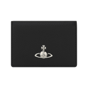 Vivienne Westwood Orb Grain Flap Card Holder Black