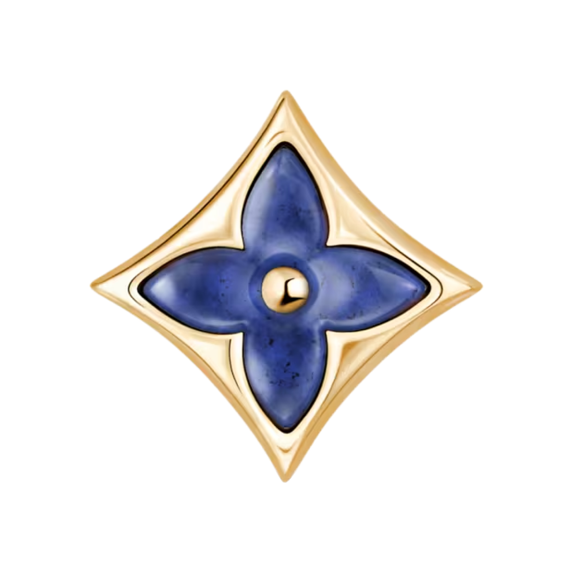 Q16849 Louis Vuitton Color Blossom BB Star Ear Stud Yellow Gold Sodalite