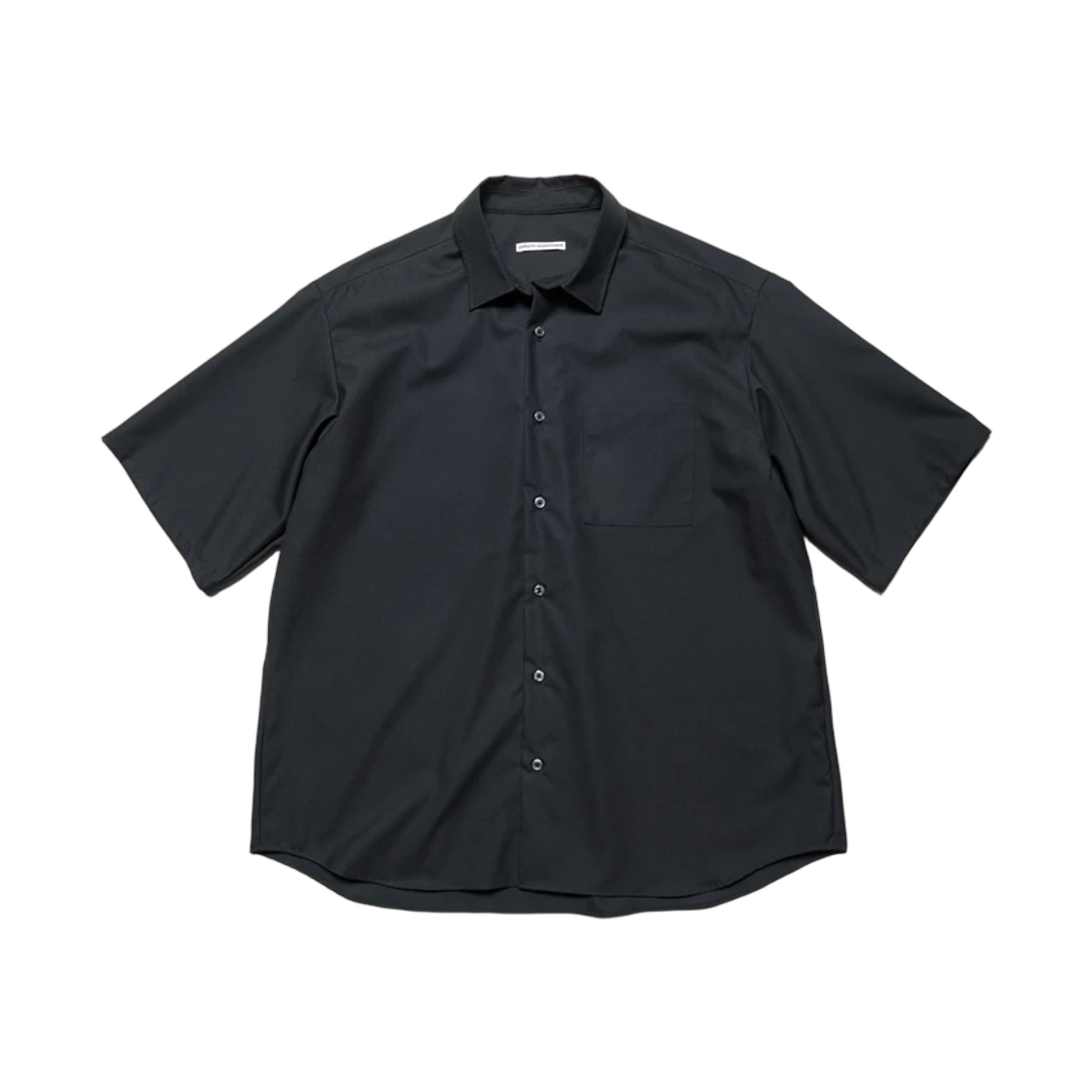 유니폼 익스페리먼트 스트레치 울 릴랙스 핏 반팔 셔츠 블랙(Uniform Experiment Stretch Wool Relax-Fit S/S Shirt Black)