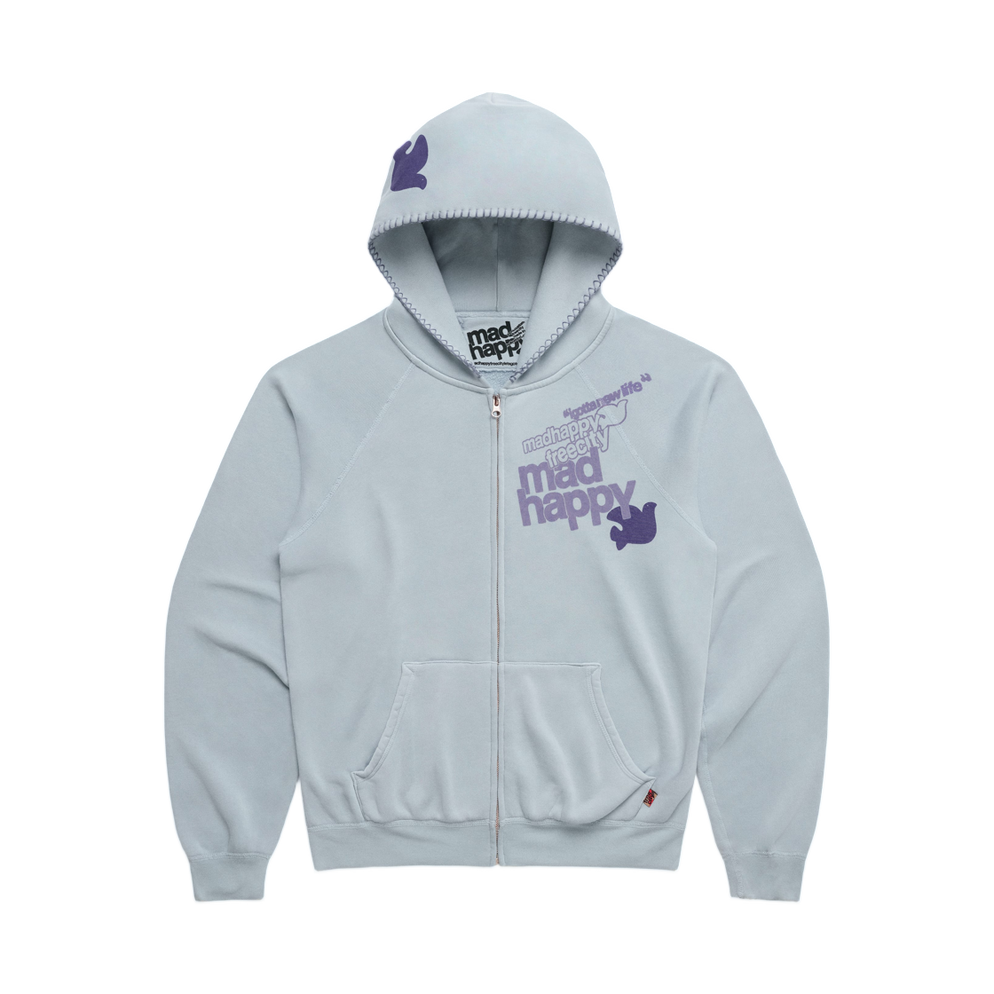 매드해피 x 프리시티 투게더포에버 집업 블루 아이스(Madhappy x Freecity Togetherforever Zip Up Blue Ice)