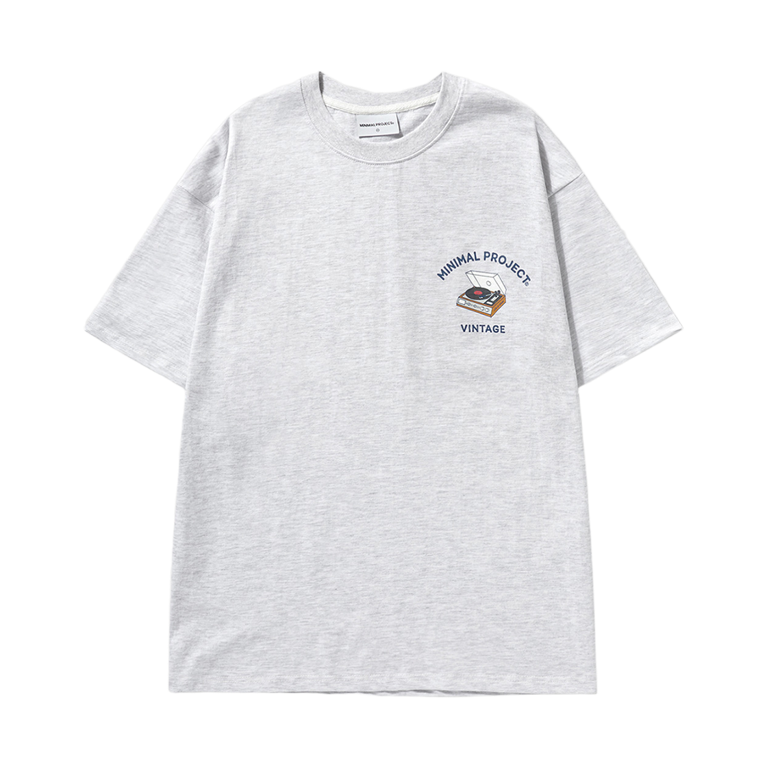 MST148-ASHGRAY MINIMALPROJECT Turntable Vintage Overfit Short Sleeve T-Shirt MST148 Ash Gray