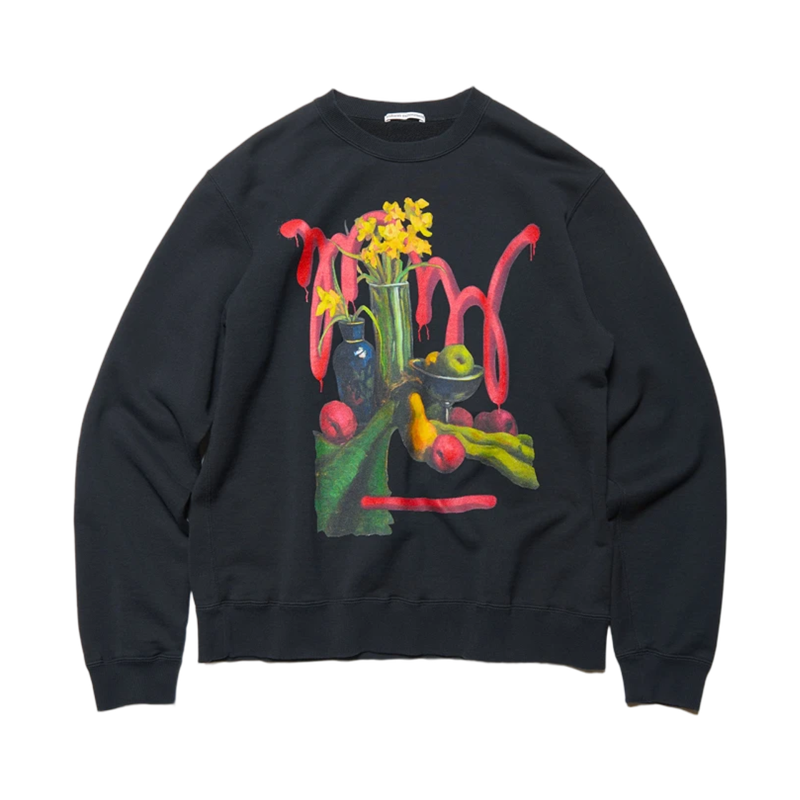 유니폼 익스페리먼트 마이클 체르노 나르키소스 크루넥 스웨트셔츠 블랙(Uniform Experiment Michael Cherno Narcissus Crewneck Top Black)