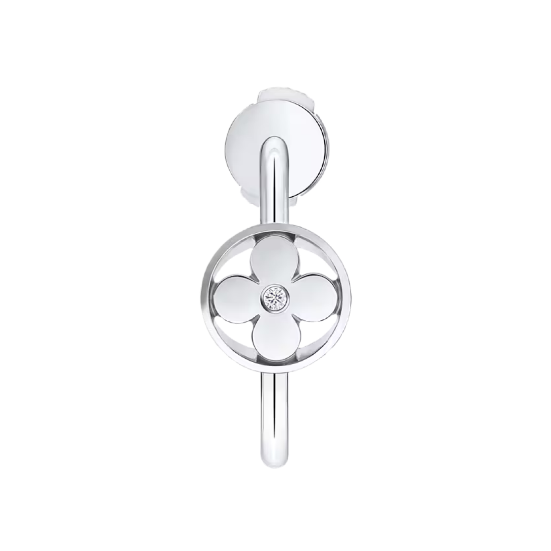 Q06177 Louis Vuitton Idylle Blossom Small Hoop White Gold Diamond