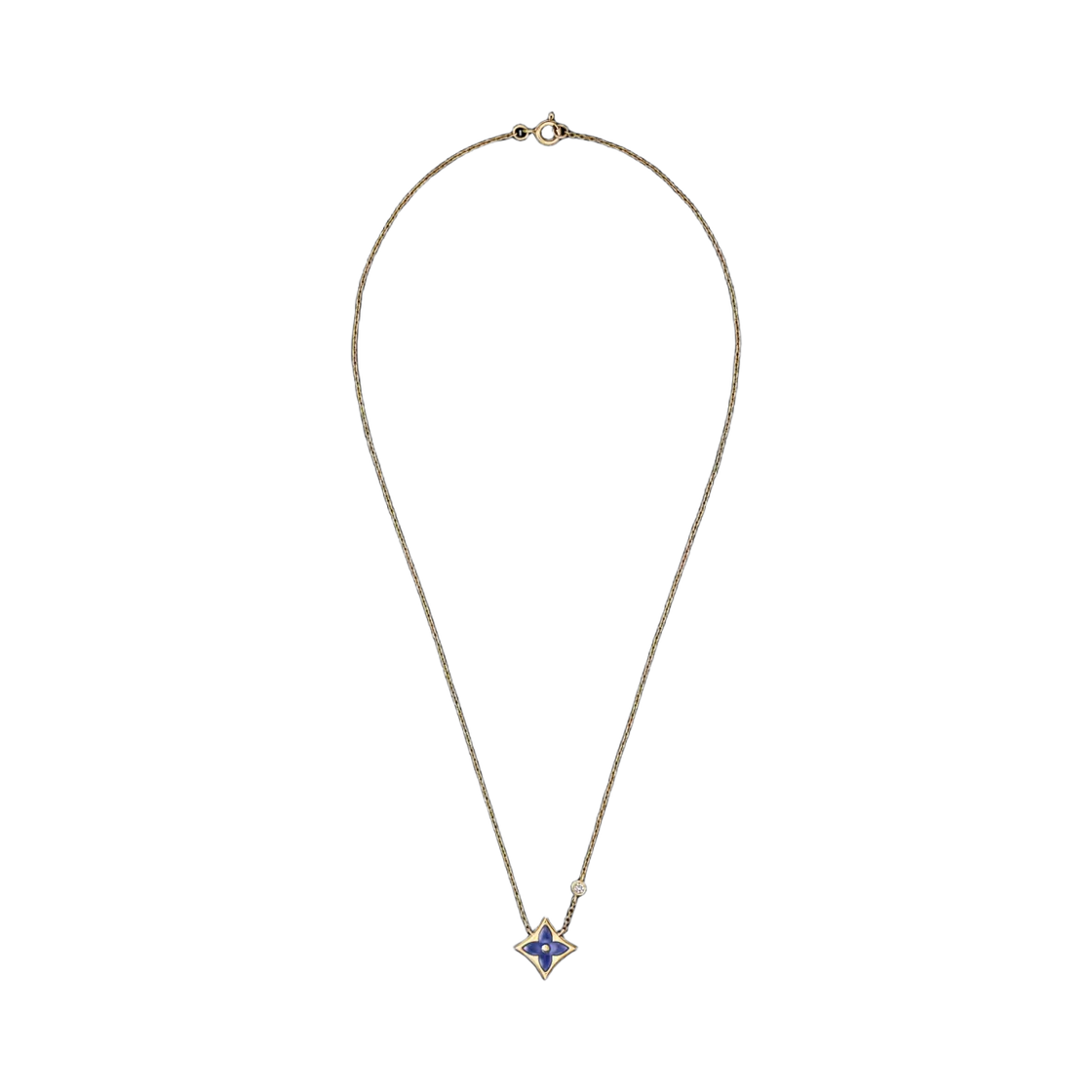 Q03914 (W) Louis Vuitton Color Blossom BB Star Pendant Yellow Gold Sodalite Diamond