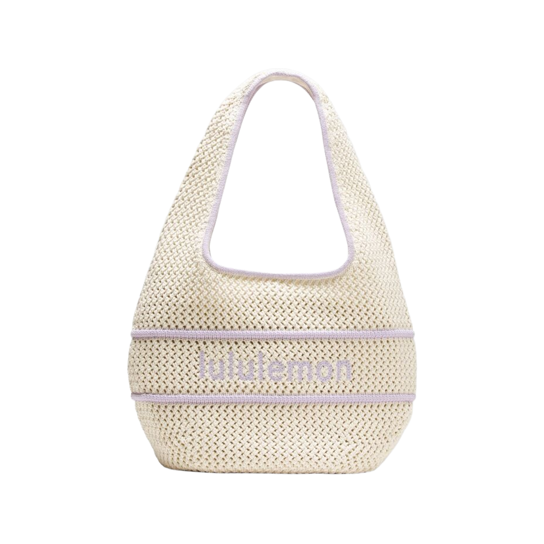 룰루레몬 코튼 크로쉐 숄더백 7L 라이트 아이보리 라벤더 프로스트(Lululemon Cotton Crochet Shoulder Bag 7L Light Ivory Lavender Frost)