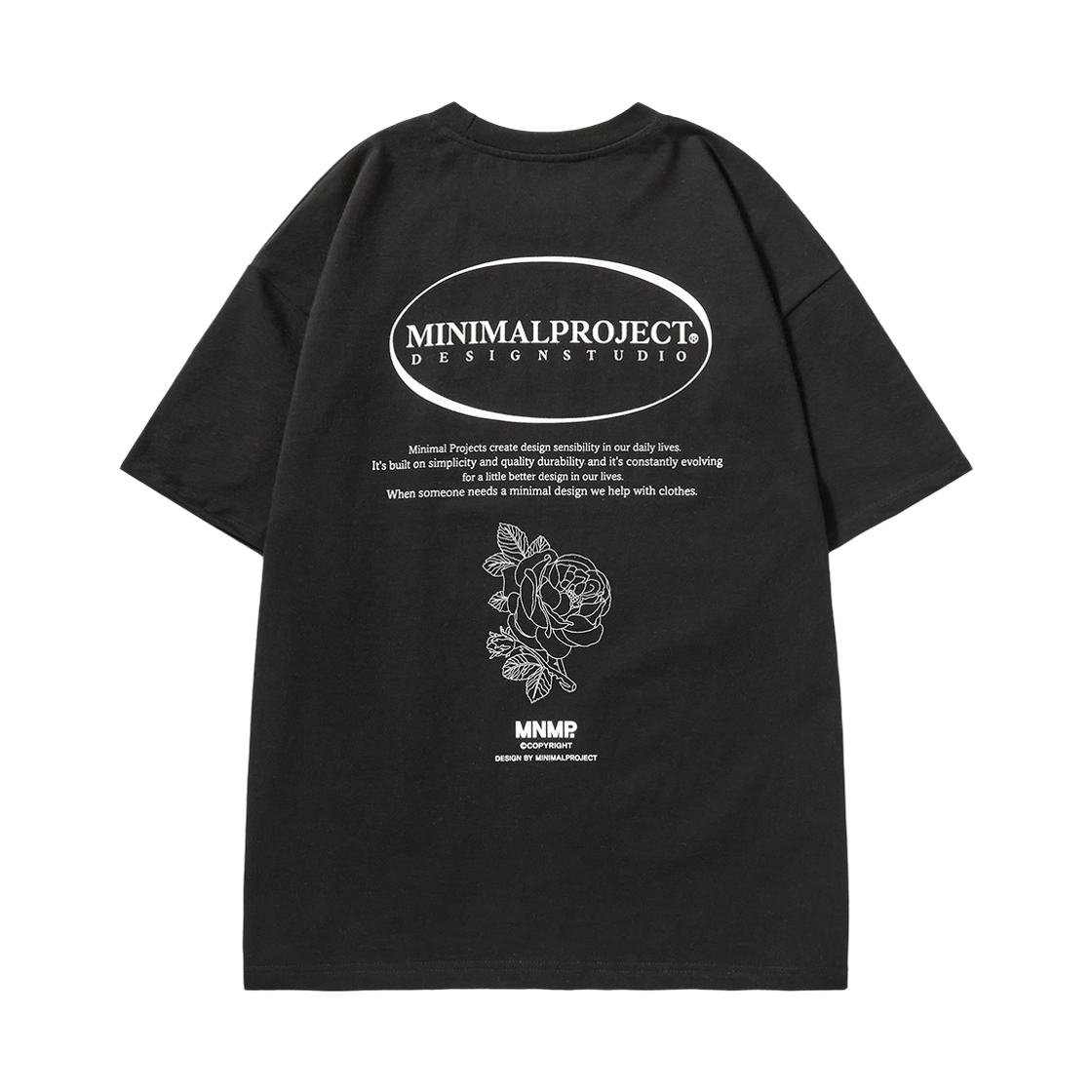 MST151-BLACK MINIMALPROJECT Circle Logo Flower Overfit Short Sleeve T-Shirt MST151 Black