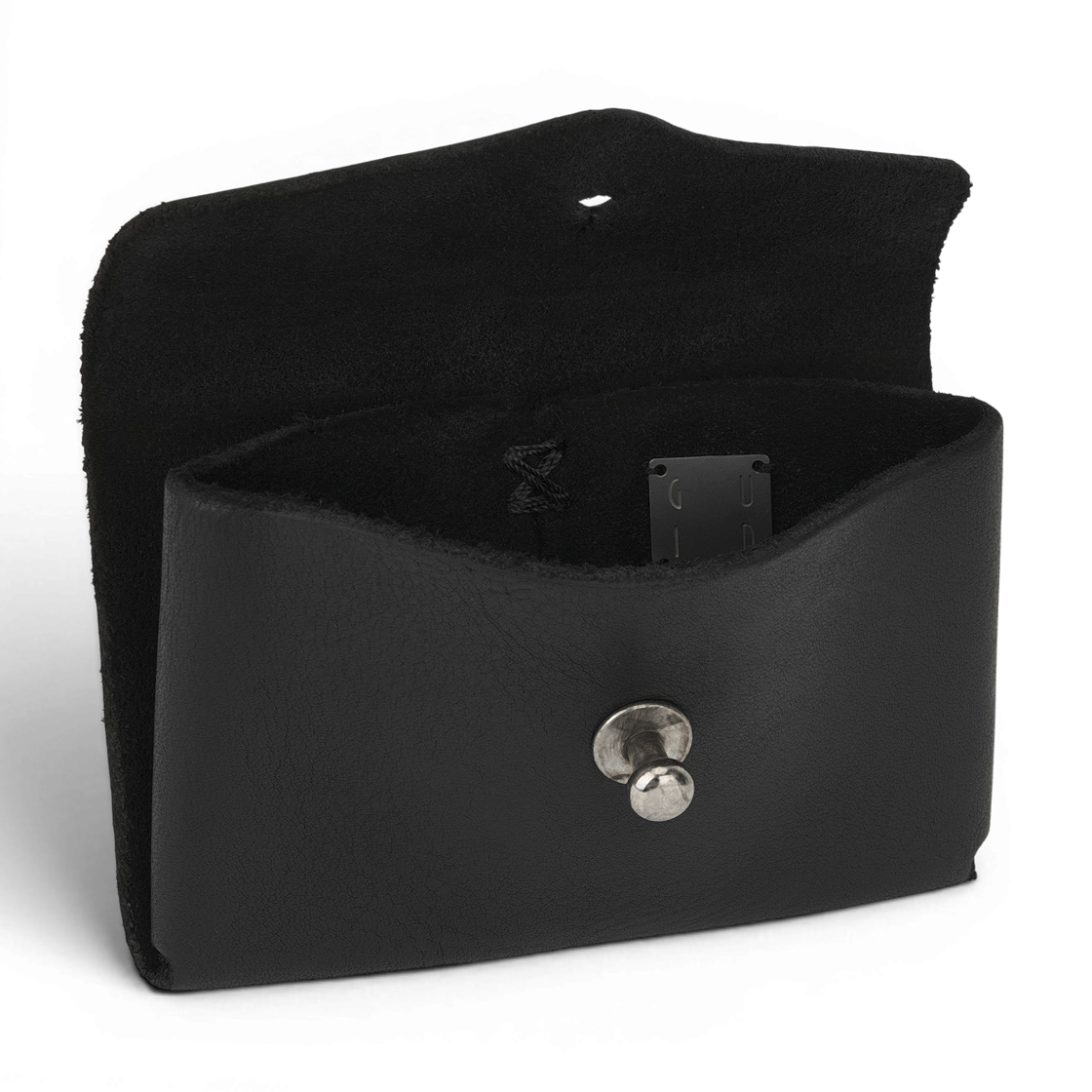 구이디 홀스 풀 그레인 레더 카드 홀더 블랙(Guidi Horse Full Grain Leather Card Holder Black) - 3