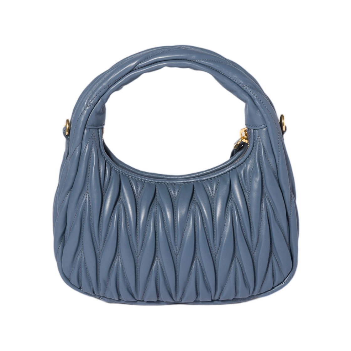 미우 미우 원더 마틀라세 나파 레더 호보백 에비에이션 블루(Miu Miu Wander Matelasse Nappa Leather Hobo Bag Aviation Blue) - 3