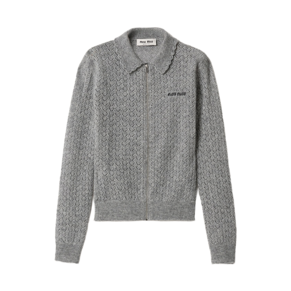 MMF03S-6065-F0031 (W) Miu Miu Cashmere and Silk Cardigan Grey