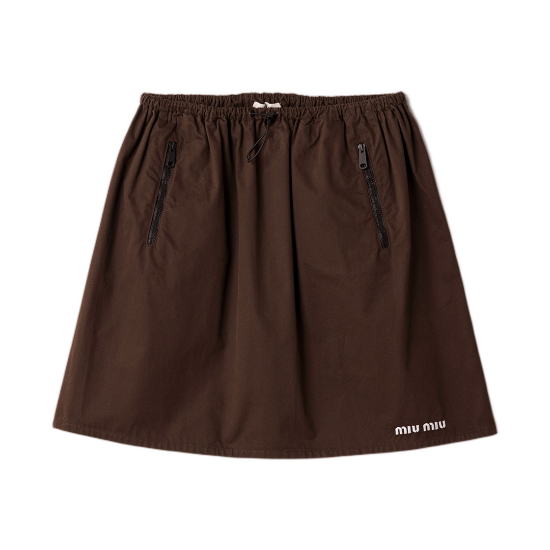 MG2755-19LW-F0192 (W) Miu Miu Washed Gabardine Skirt Ebony