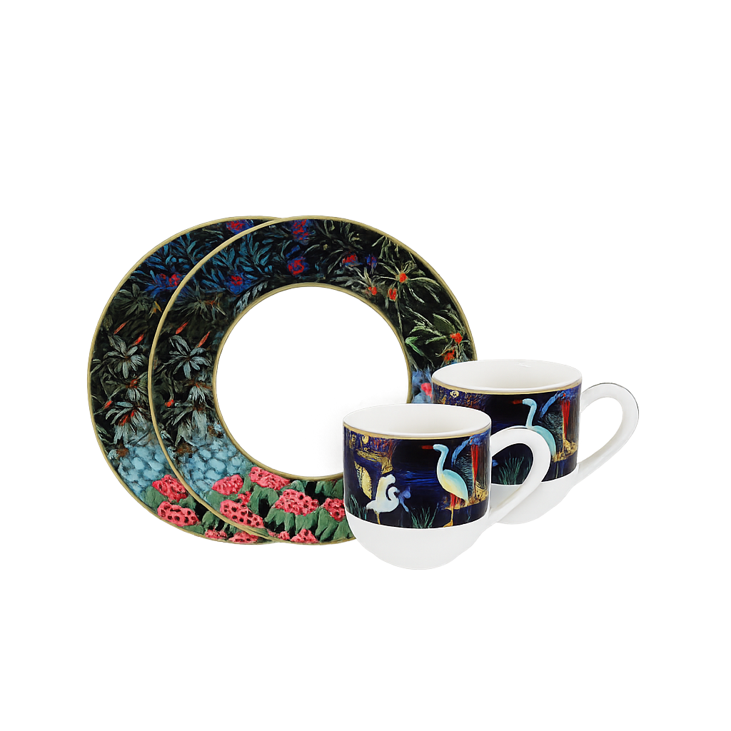 지앙 자르뎅 뒤팔레 에스프레소 잔 2인조 세트 (80ml)(Gien Jardin du Palais Espresso Cup Set for Two (80 ml))
