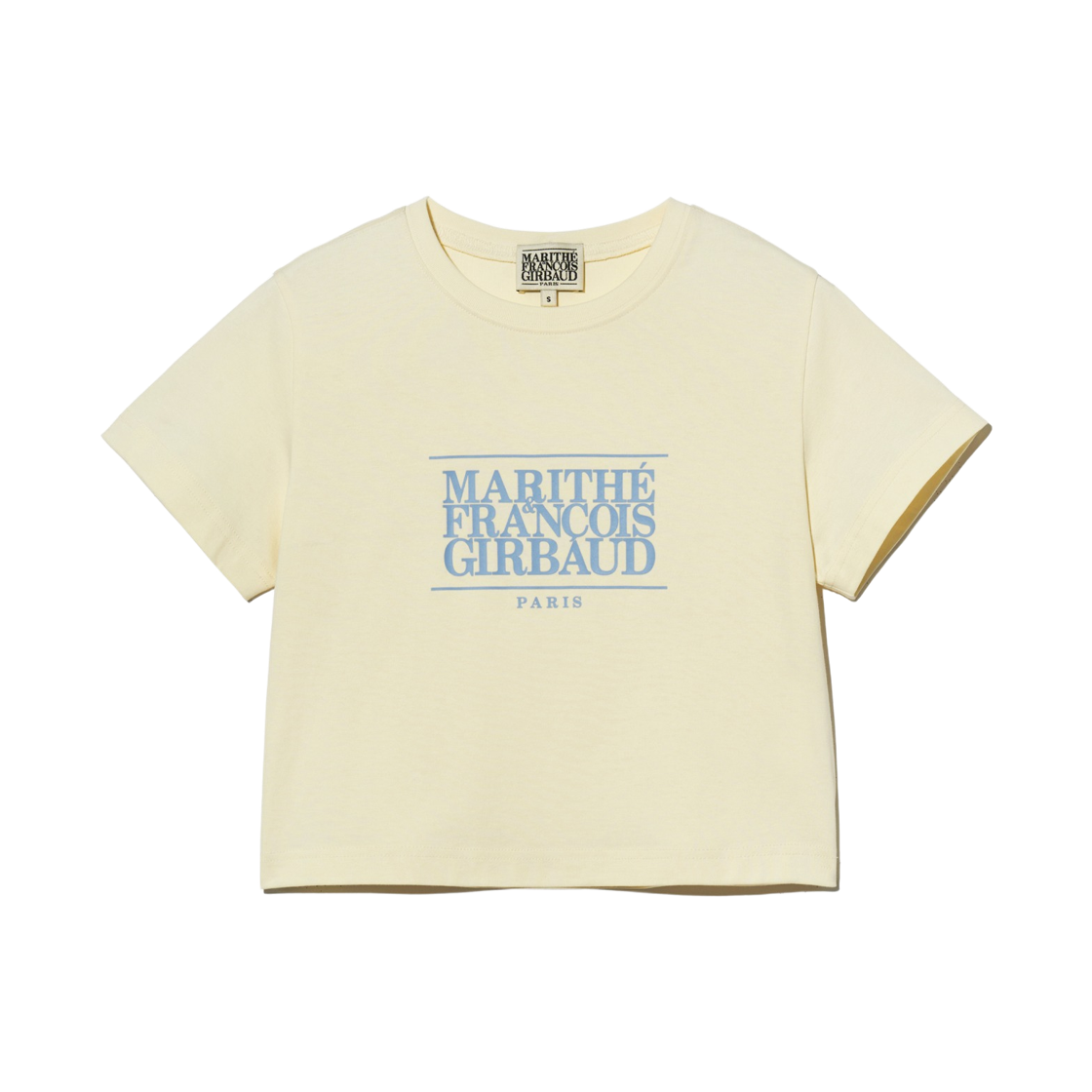 (W) 마리떼 프랑소와 저버 클래식 로고 크롭 티셔츠 크림((W) Marithe Francois Girbaud Classic Logo Crop T-Shirt Cream)