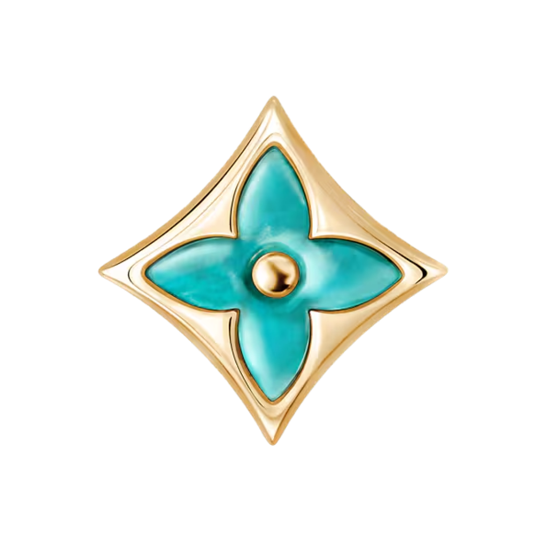 Q16641 (W) Louis Vuitton Color Blossom BB Star Ear Stud Per Unit Yellow Gold and Amazonite
